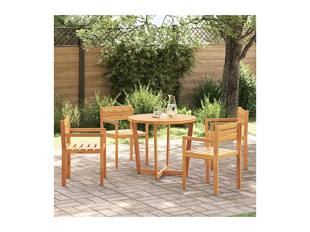 Chaises de jardin 4 pièces 50x53x80 cm Bois massif Acacia