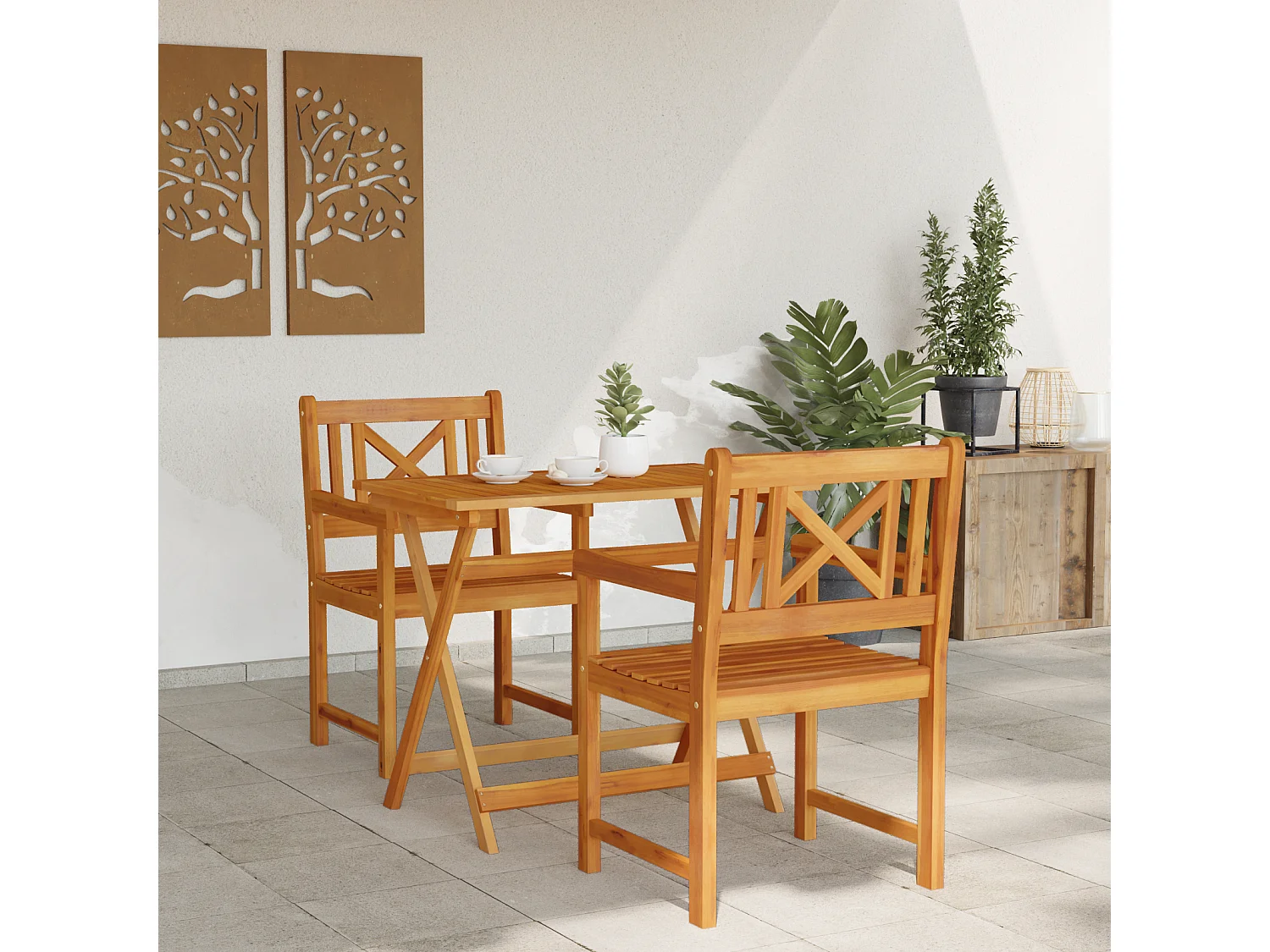 Chaises de jardin 2 pcs 56x56x90 cm Bois massif d'acacia