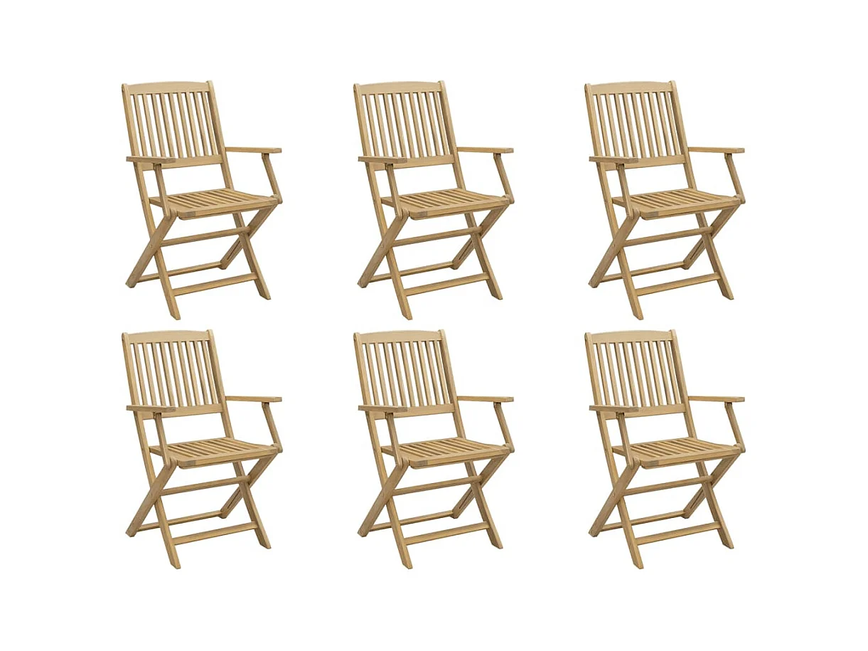 Opvouwbare tuinstoelen set van 6 54,5x58x90 cm acaciahout