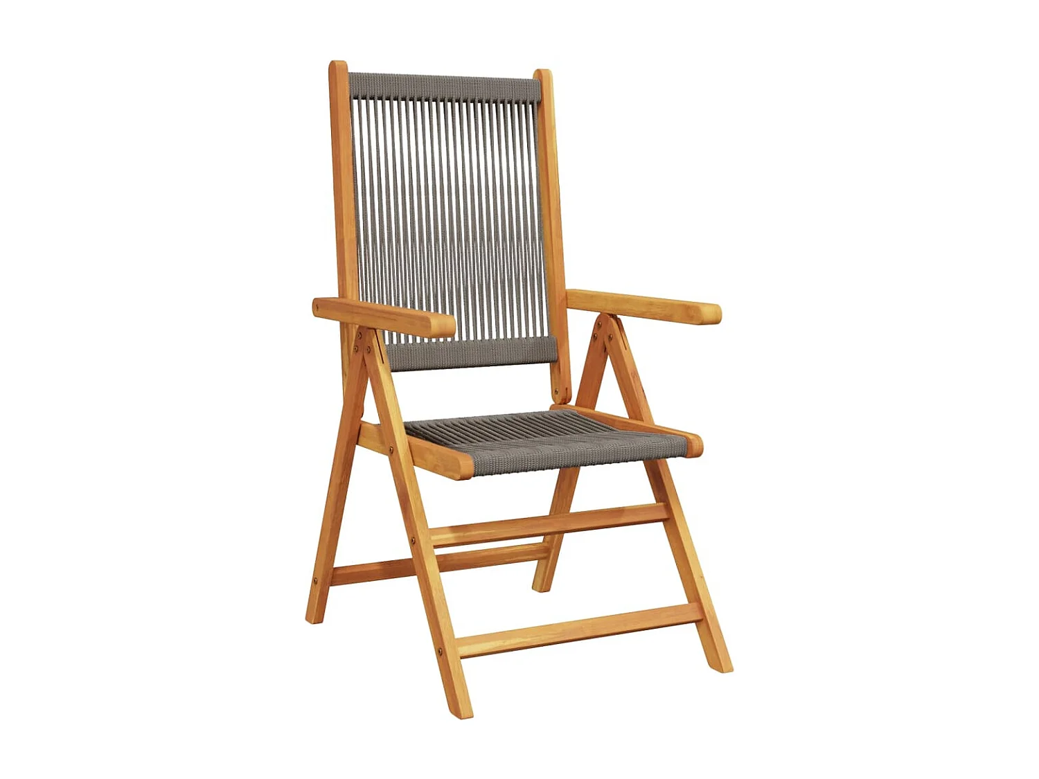 Chaises de jardin lot de 2 gris bois d'acacia et polypropylène