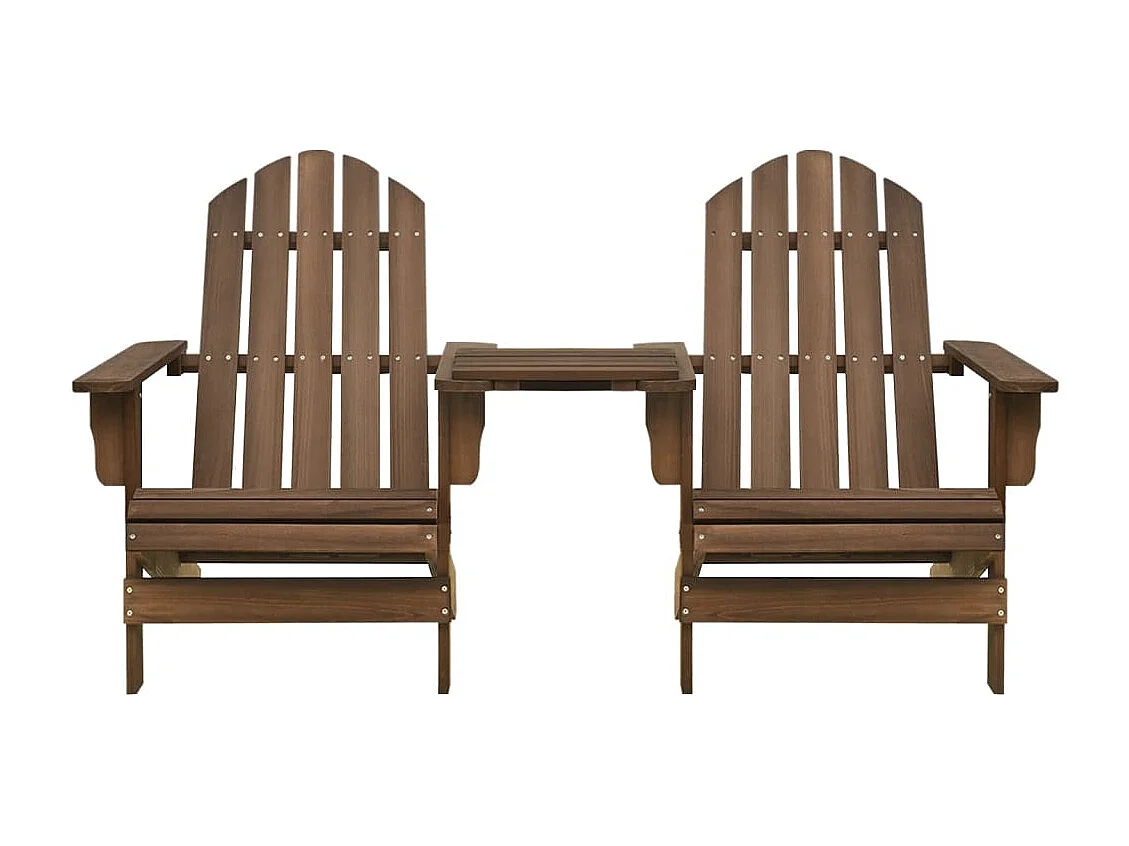 Chaises de jardin Adirondack avec table bois de sapin marron