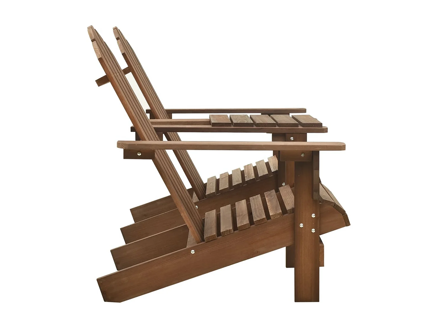 Chaises de jardin Adirondack avec table bois de sapin marron