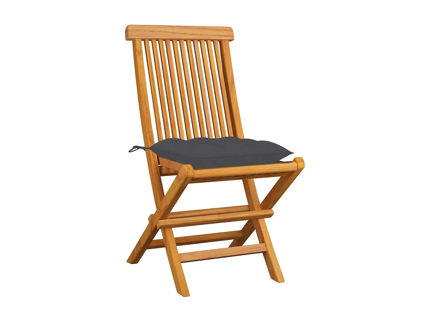 Chaises de jardin et coussins anthracite lot de 4 Bois de teck