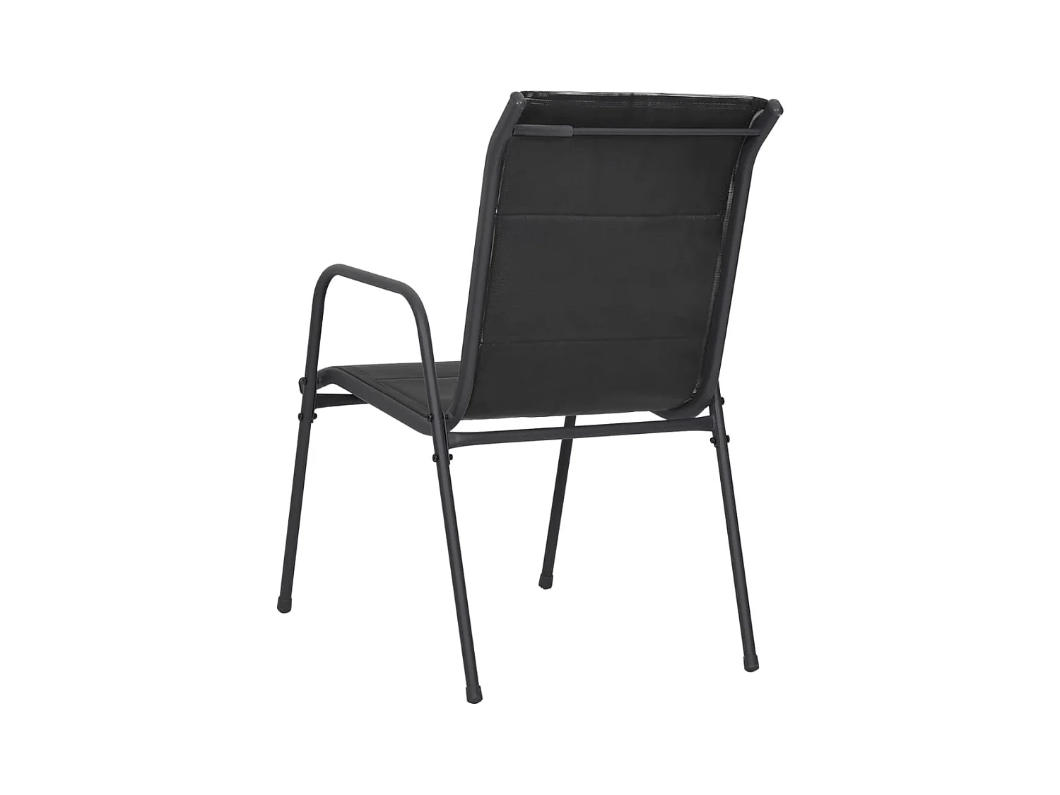 Tuinstoelen 4 stuks Staal en textiel Zwart