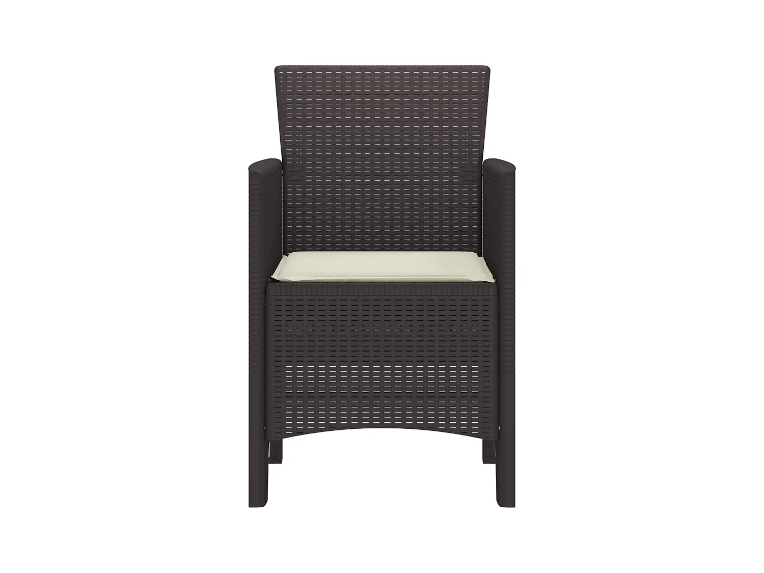 Tuinstoelen met kussens 4 stuks Bruin Poly Rotan