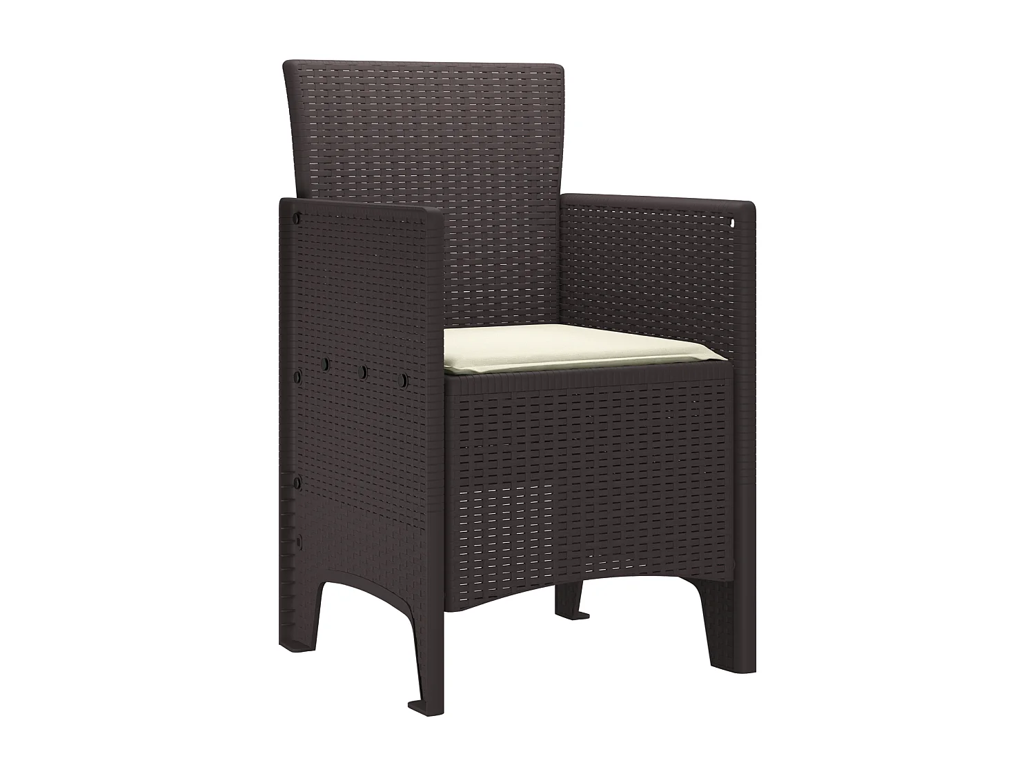 Chaises de Jardin avec Coussins 4 pcs Marron Poly Rattan