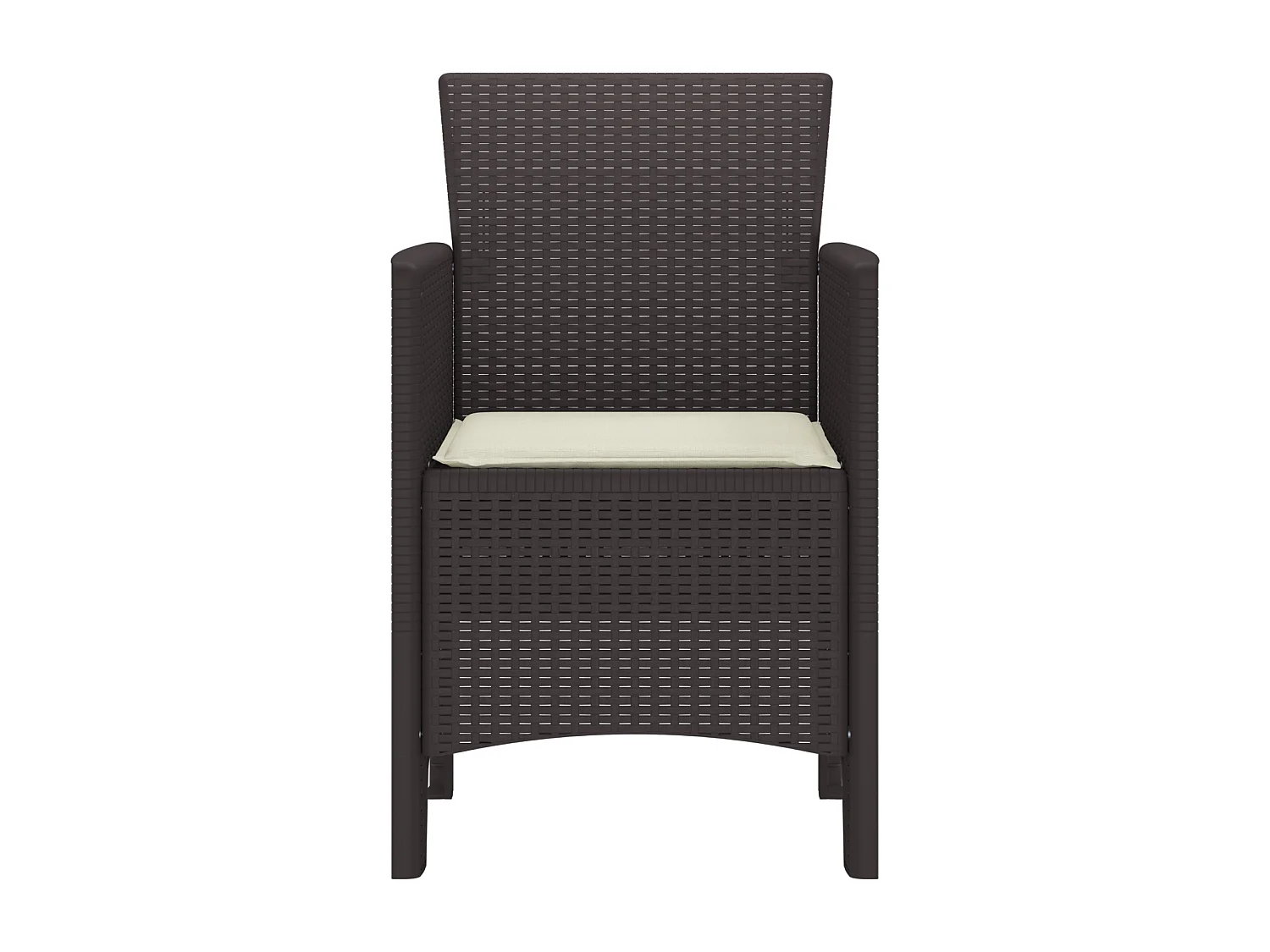 Tuinstoelen met kussens 4 stuks Bruin Poly Rotan