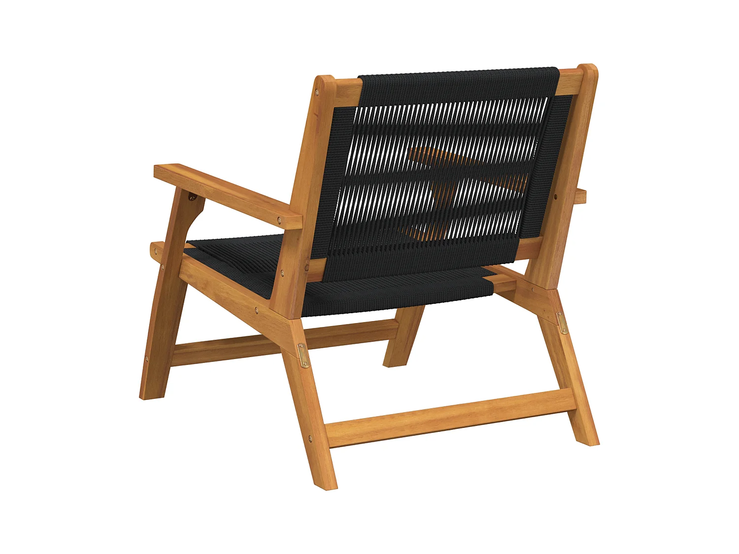 Set de 2 chaises de jardin noires 67x77x73 cm en Bois d'Acacia Massif