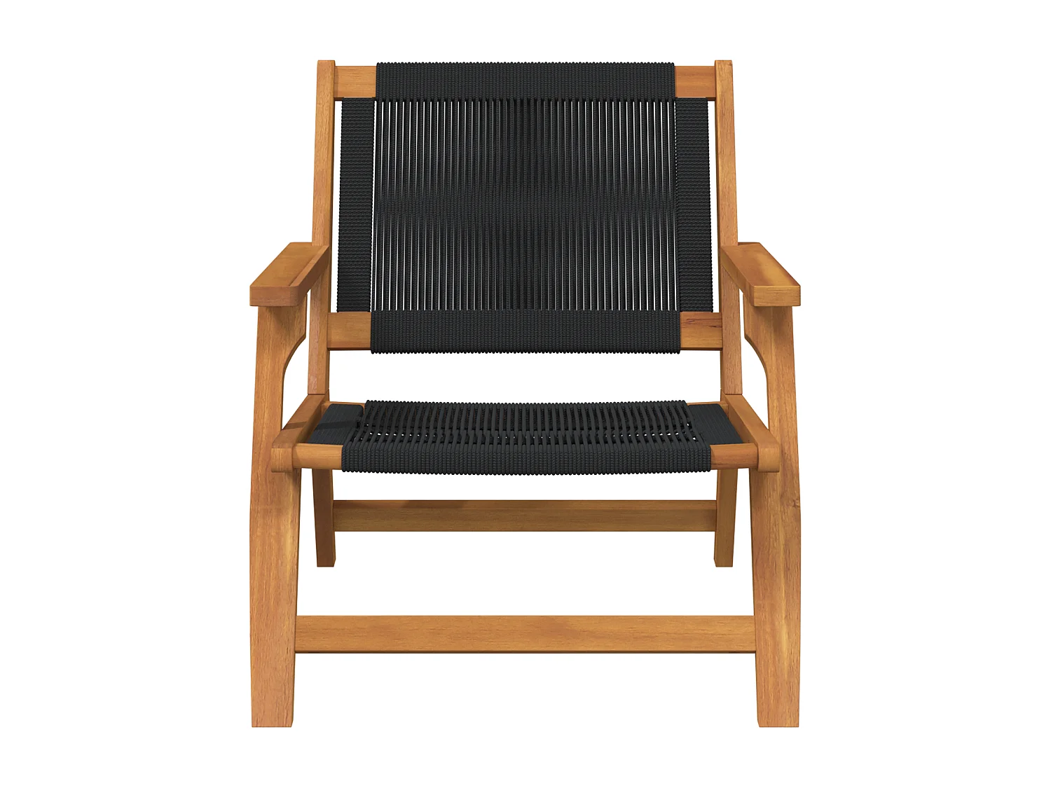 Set van 2 zwarte tuinstoelen 67x77x73 cm in massief acaciahout