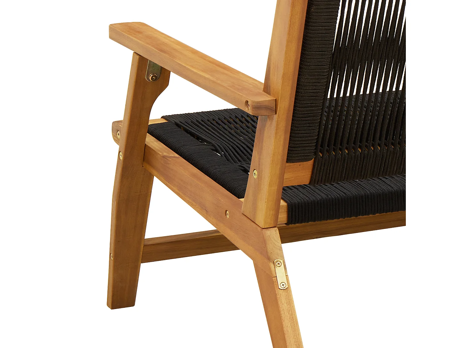 Set van 2 zwarte tuinstoelen 67x77x73 cm in massief acaciahout