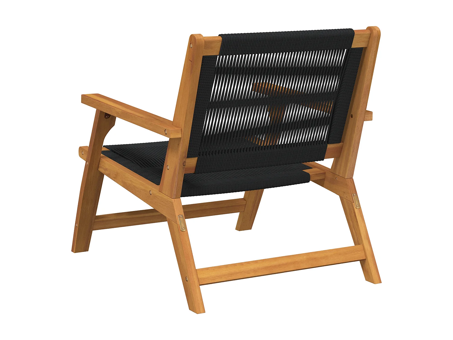 Set van 2 zwarte tuinstoelen 67x77x73 cm in massief acaciahout