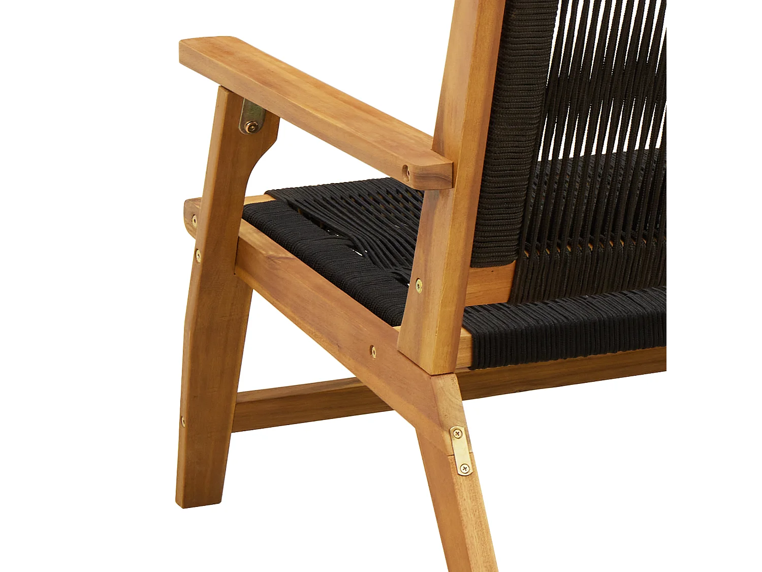 Set van 2 zwarte tuinstoelen 67x77x73 cm in massief acaciahout