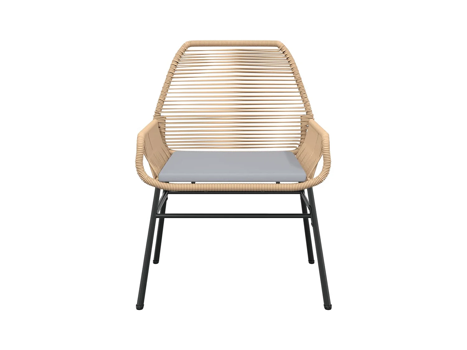 Set van 2 tuinstoelen en bruine rotan kussens