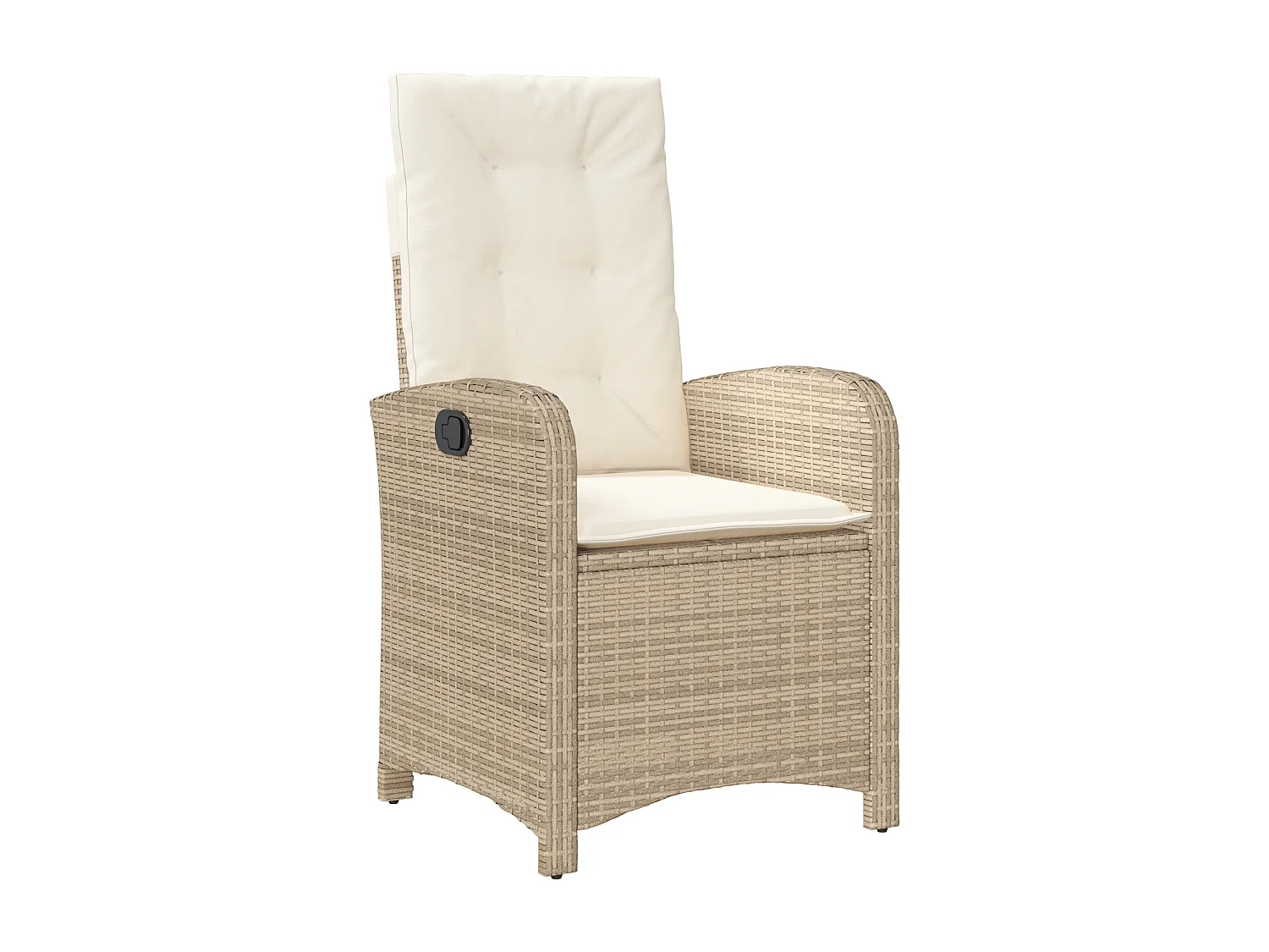 Ensemble de 5 chaises de jardin avec coussins, Rattan poly beige