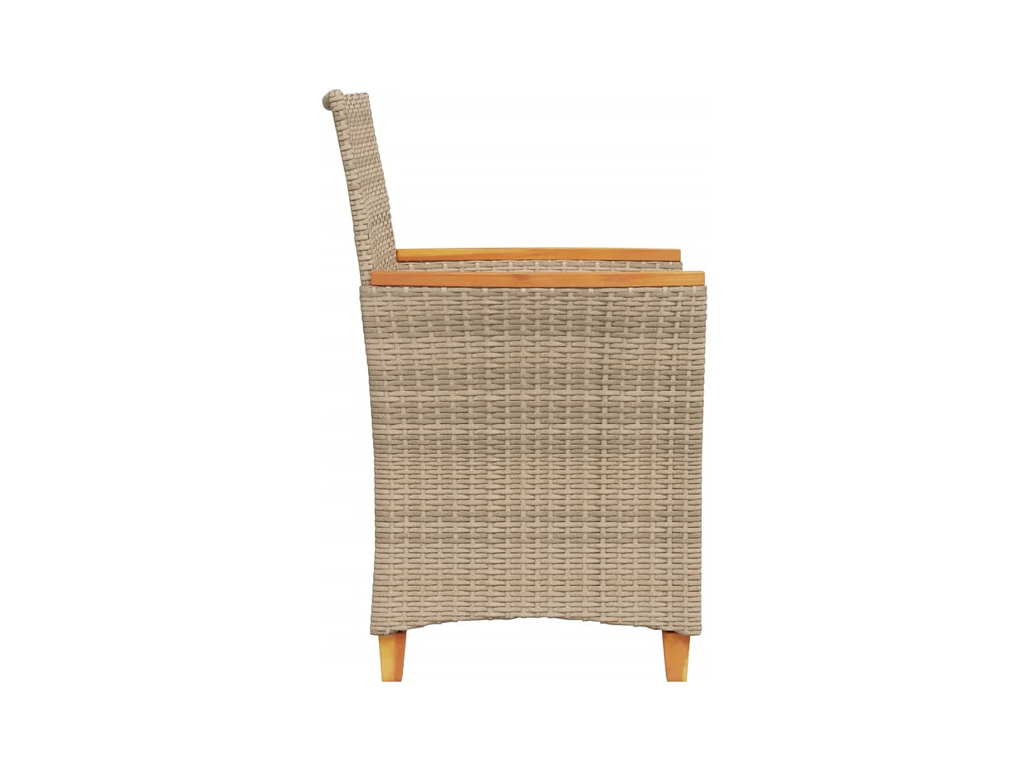 Chaises de jardin coussins lot de 2 beige résine tressée bois