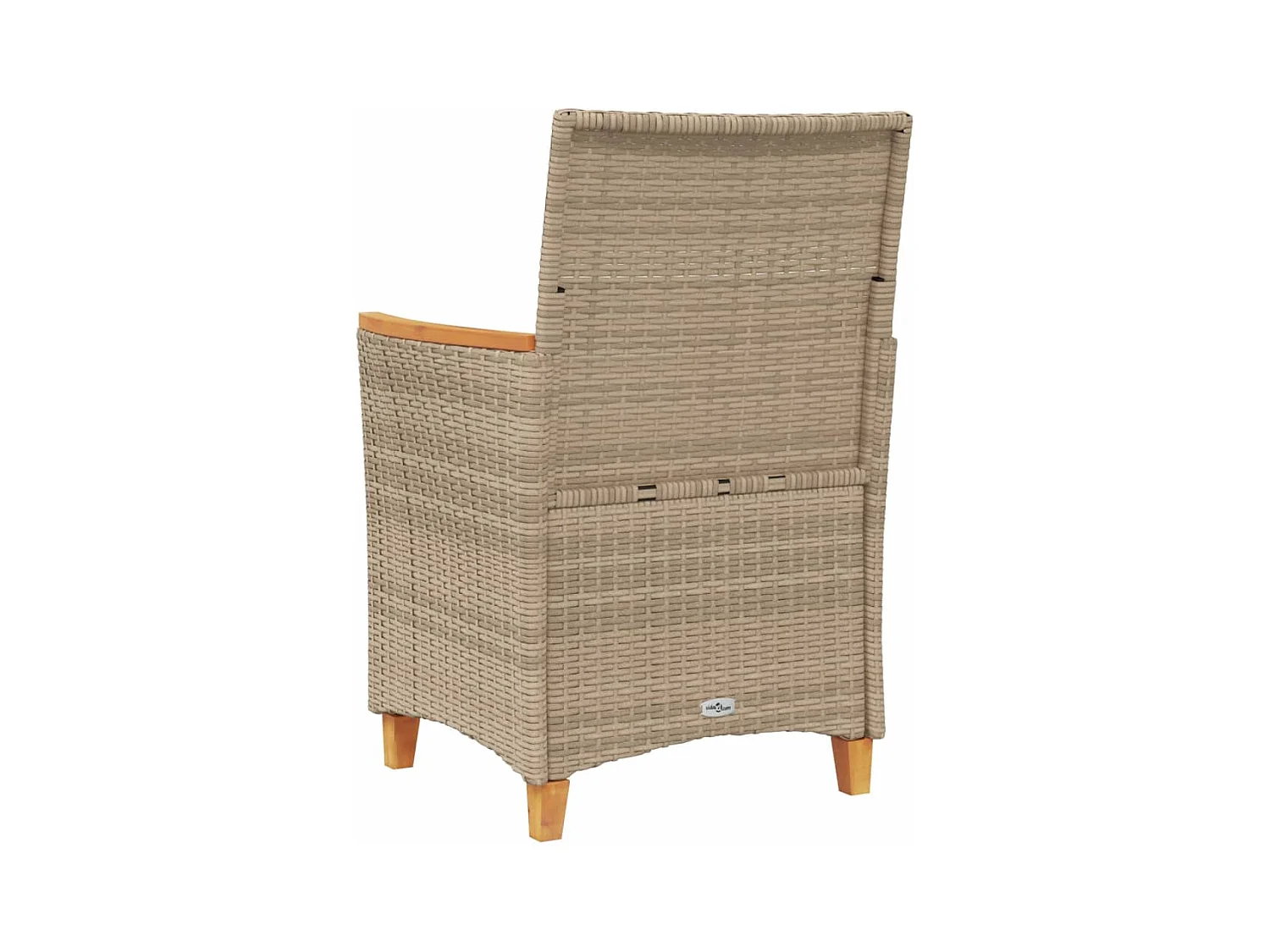 Chaises de jardin coussins lot de 2 beige résine tressée bois