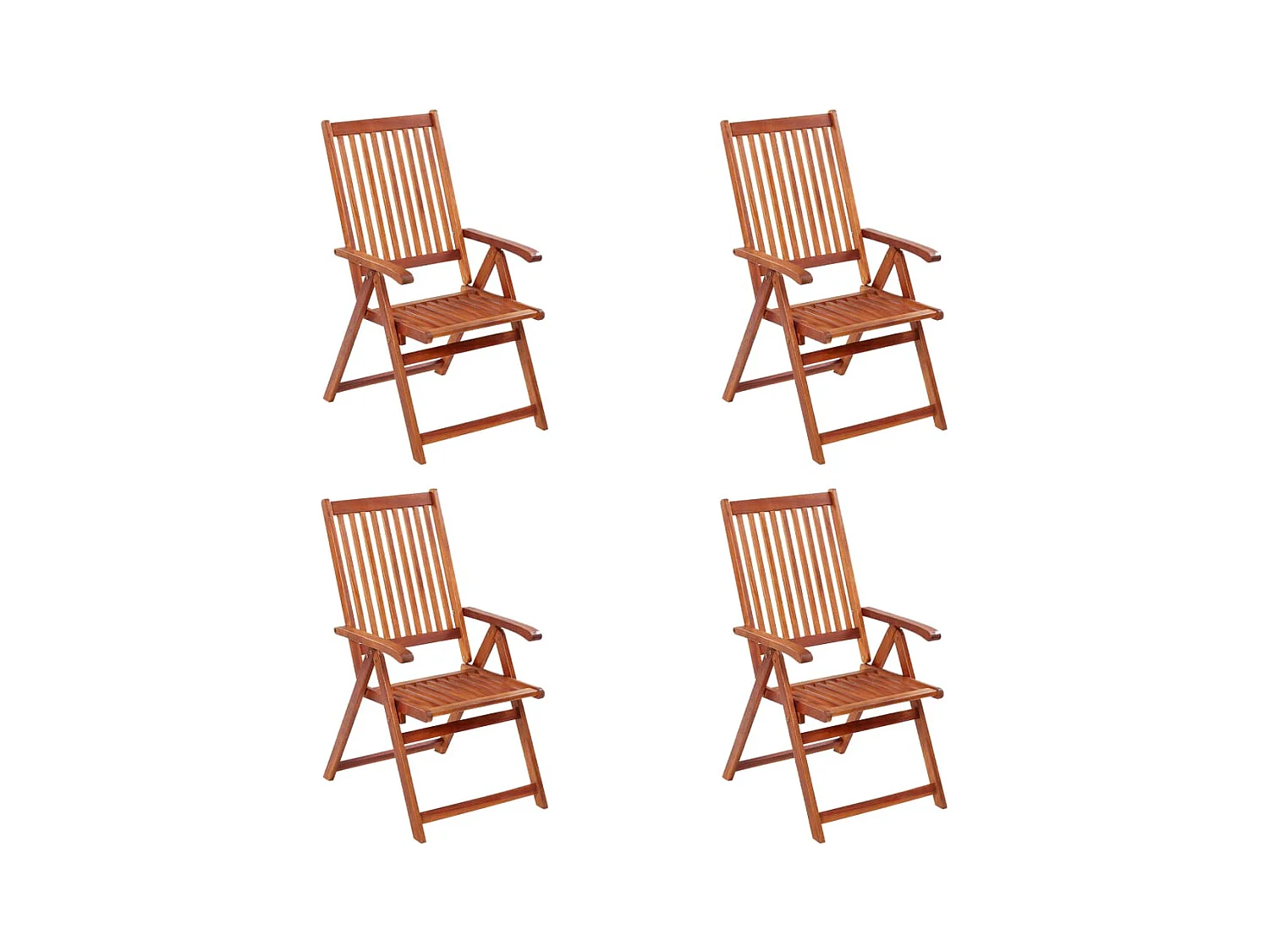 Chaises pliables de jardin lot de 4 Bois d'acacia solide
