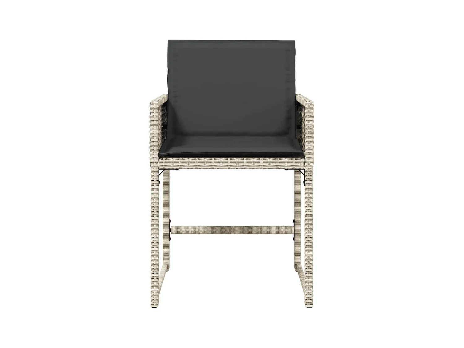 Tuinstoelen met kussens set van 4 lichtgrijs polyrotan