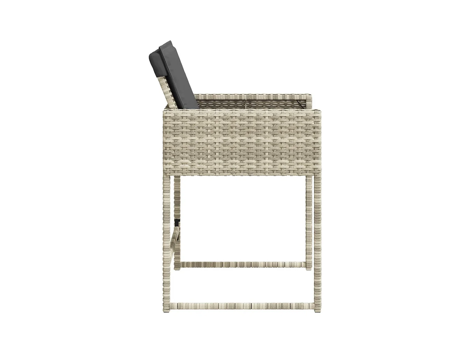 Tuinstoelen met kussens set van 4 lichtgrijs polyrotan