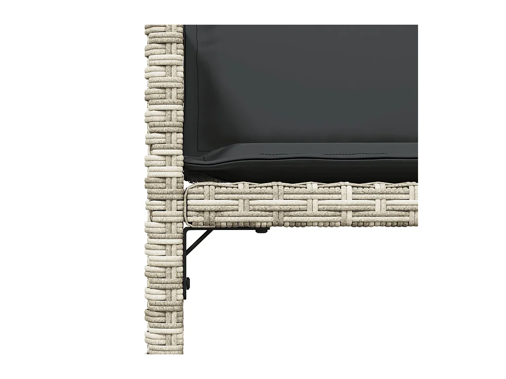 Tuinstoelen met kussens set van 4 lichtgrijs polyrotan