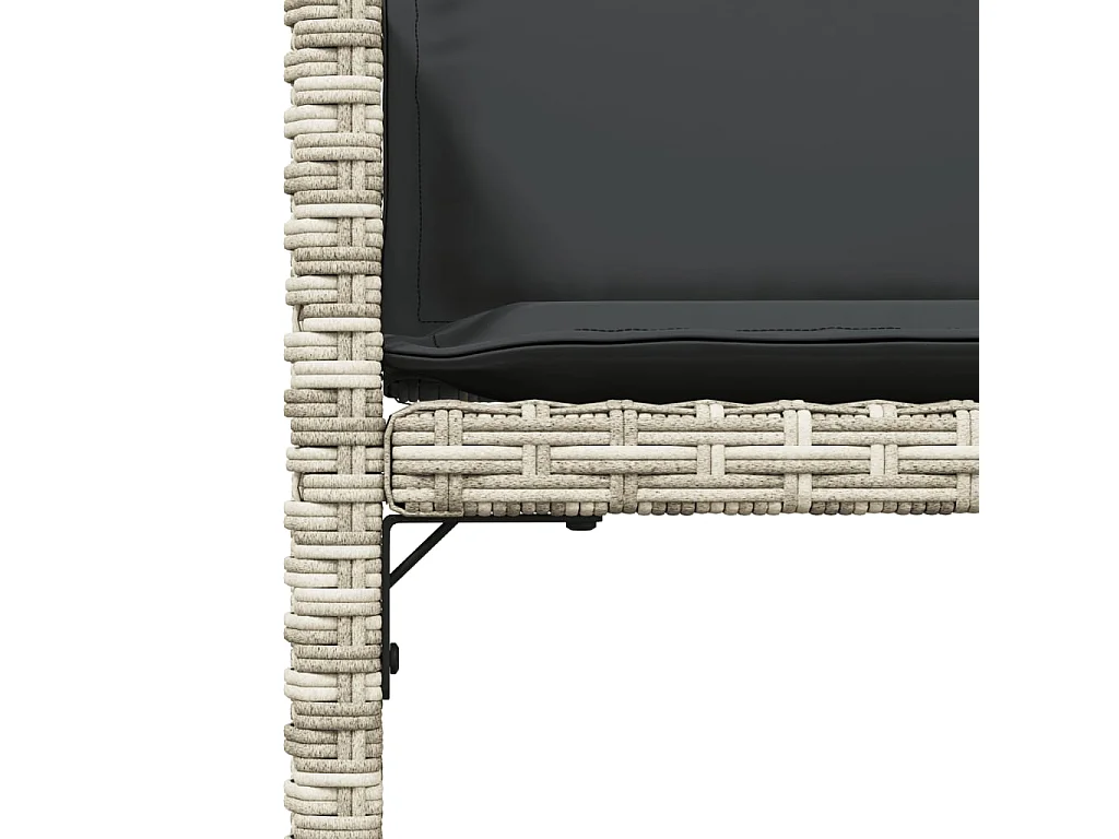 Chaises de jardin avec coussins lot de 4 gris clair poly rotin