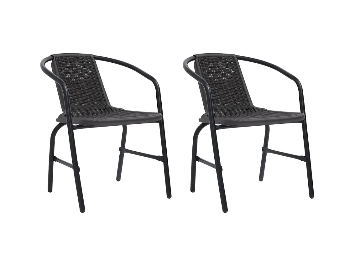 Gartenstühle 2er Set Kunststoff Rattan und Stahl 110 kg