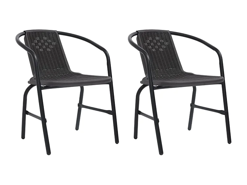 Chaises de jardin lot de 2 Plastique Rotin et acier 110 kg