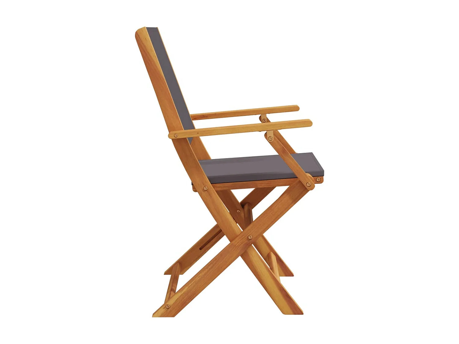 Chaises de jardin pliantes lot de 4 tissu et bois massif