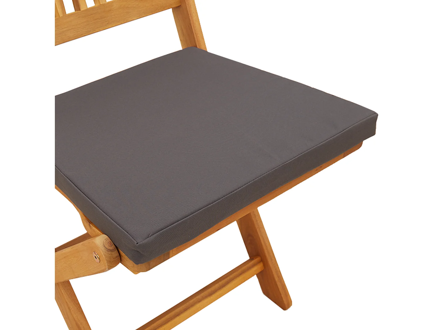 Chaises de jardin pliantes avec coussin gris 2pcs en bois d'acacia massif