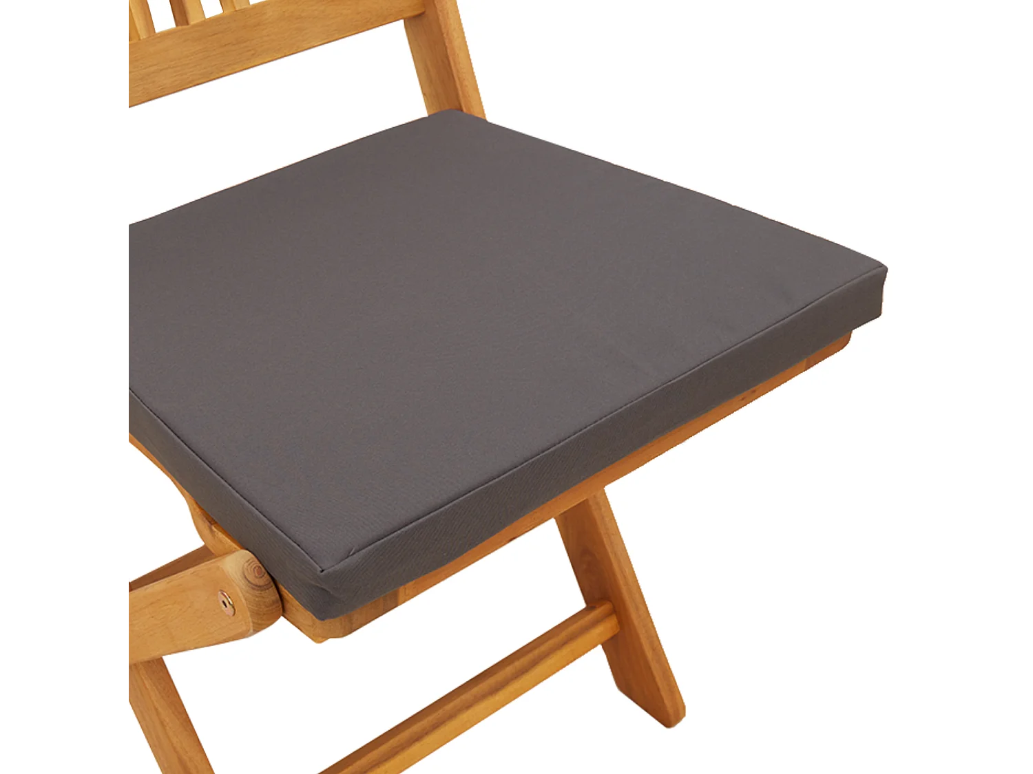 Chaises de jardin pliantes avec coussin gris 2pcs en bois d'acacia massif