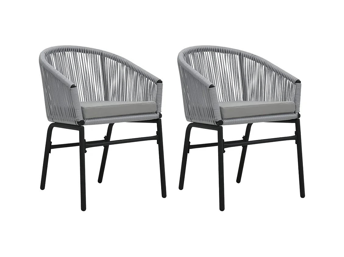 Set di 2 sedie da giardino in rattan PE antracite