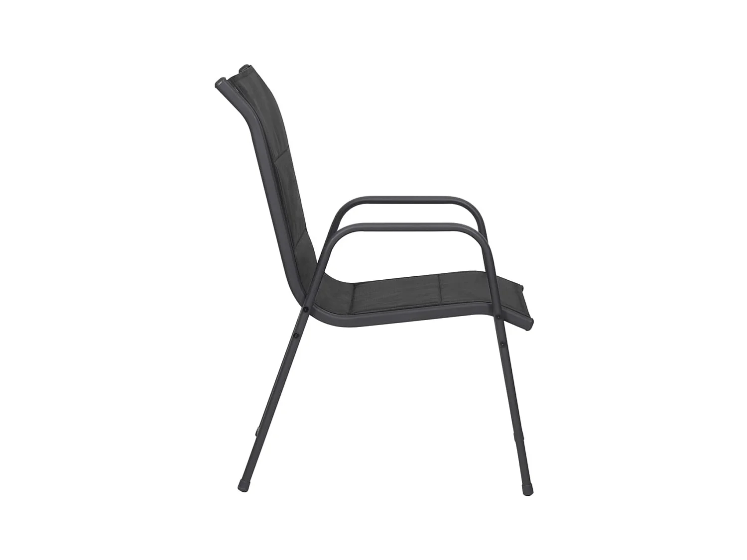 Tuinstoelen set van 6 Staal en textiel Zwart