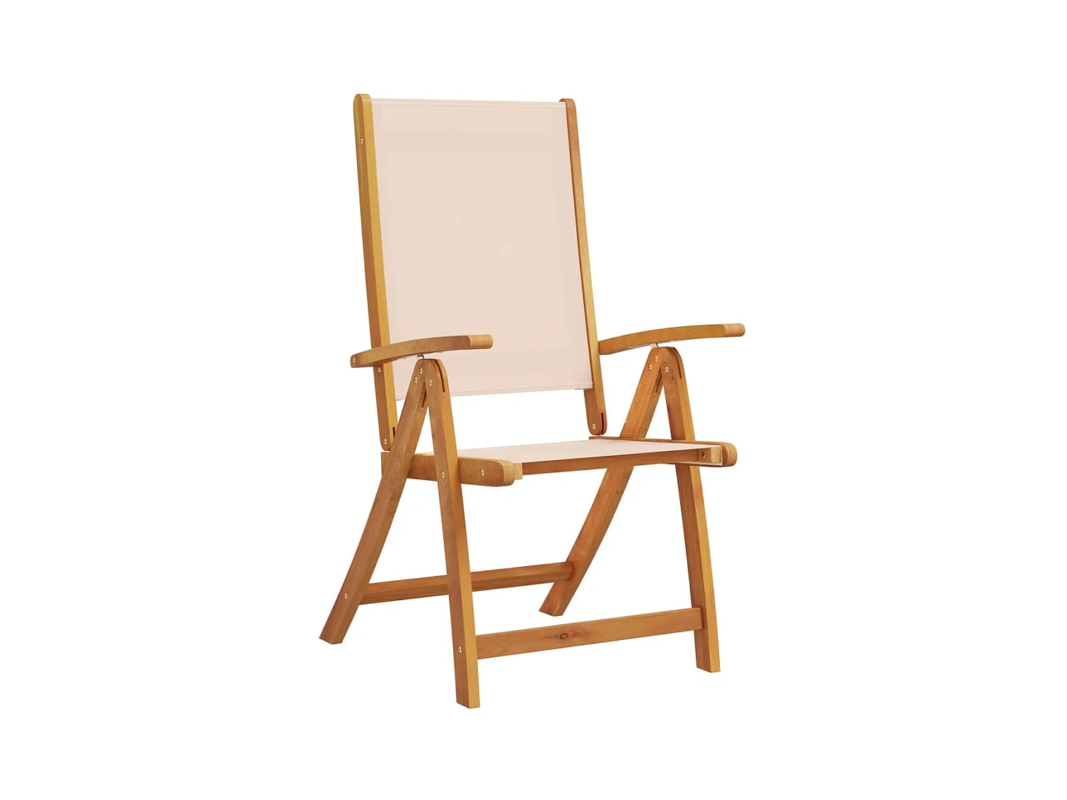 Set di 2 sedie da giardino pieghevoli in legno di acacia e textilene