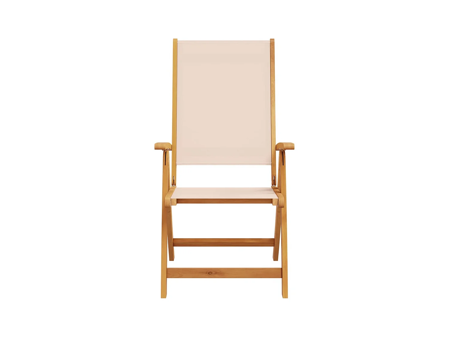 Set di 2 sedie da giardino pieghevoli in legno di acacia e textilene