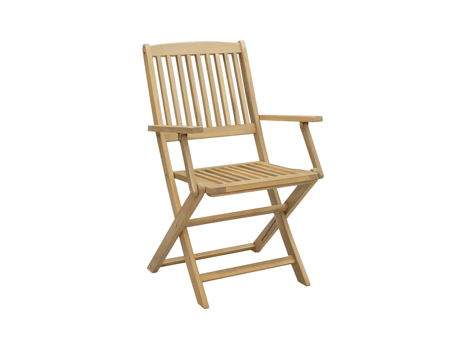 Set di 2 sedie pieghevoli da giardino in legno massello di acacia