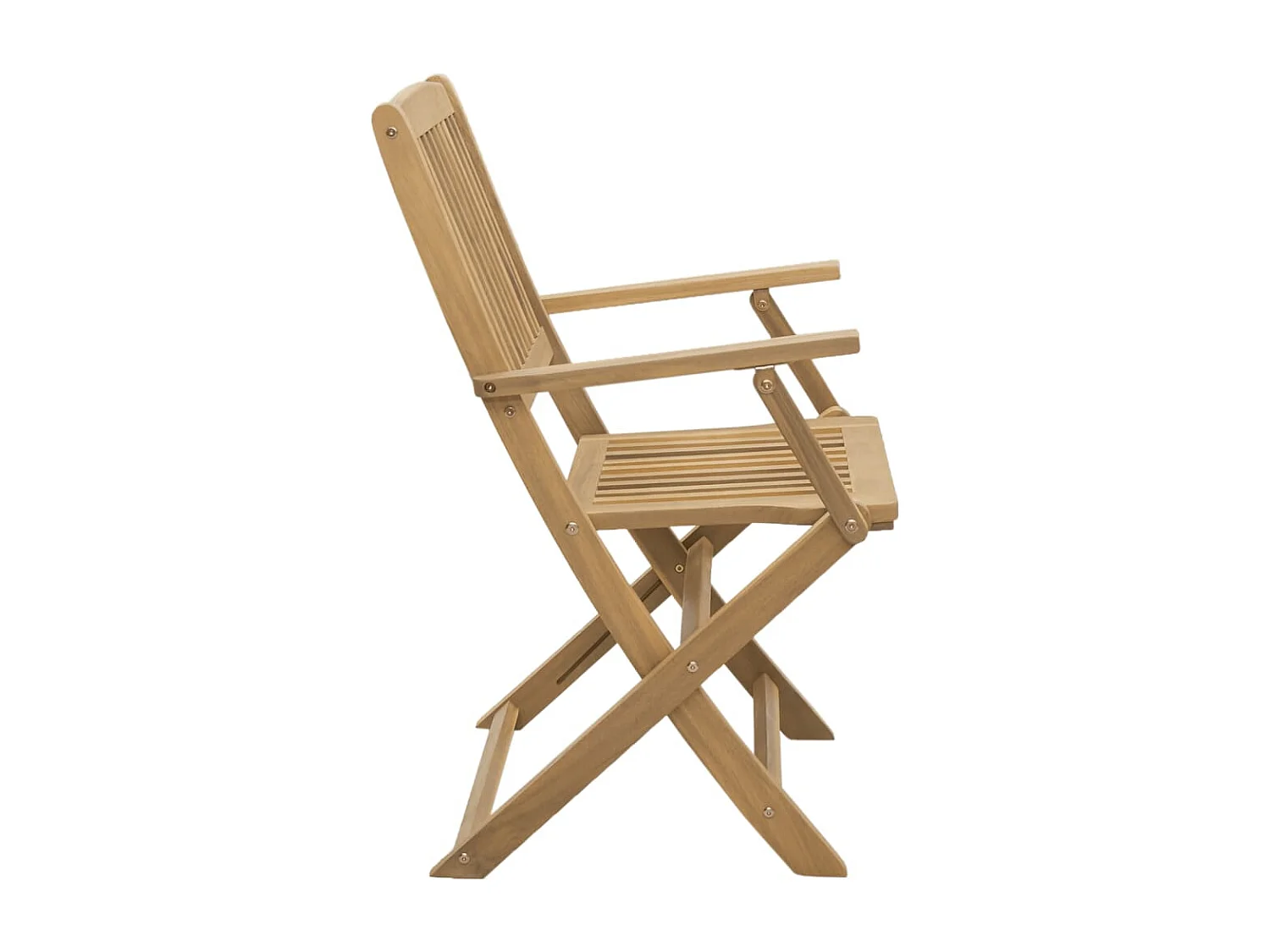 Set di 2 sedie pieghevoli da giardino in legno massello di acacia