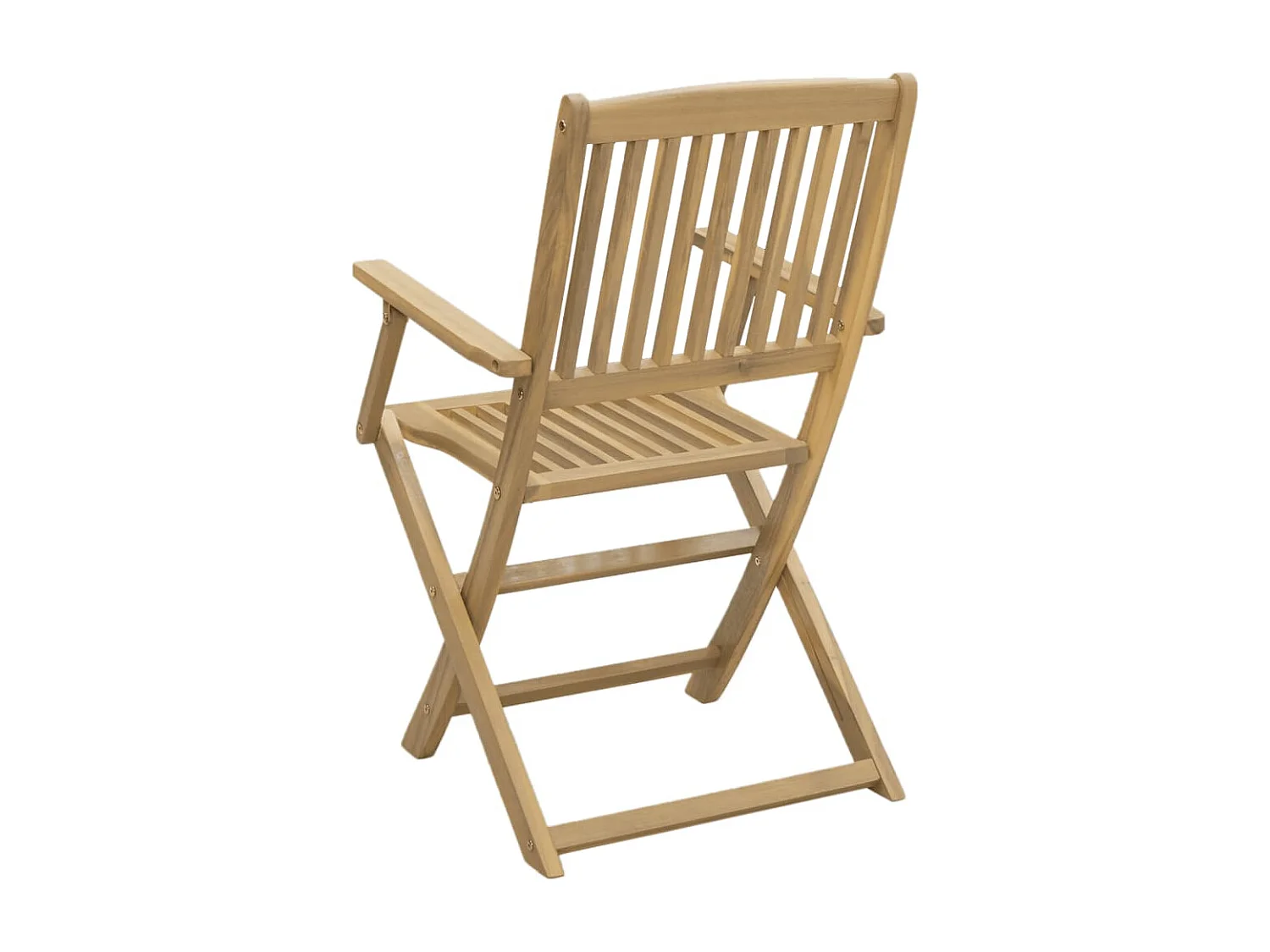 Set di 2 sedie pieghevoli da giardino in legno massello di acacia