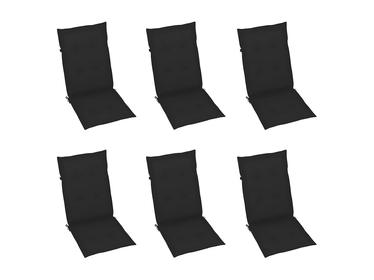 Chaises pliables de jardin lot de 6 avec coussins Bois d'acacia