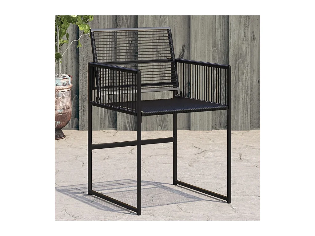 Chaises de jardin lot de 4 noir résine tressée