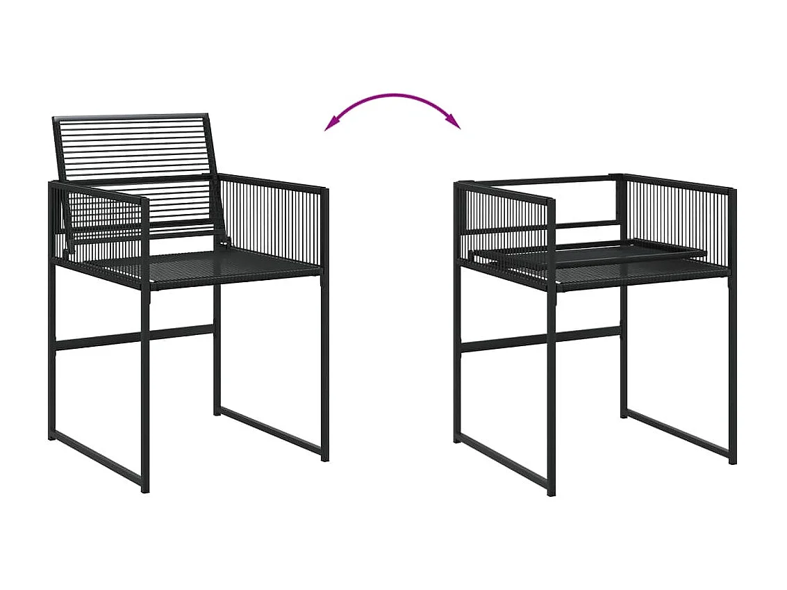 Chaises de jardin lot de 4 noir résine tressée