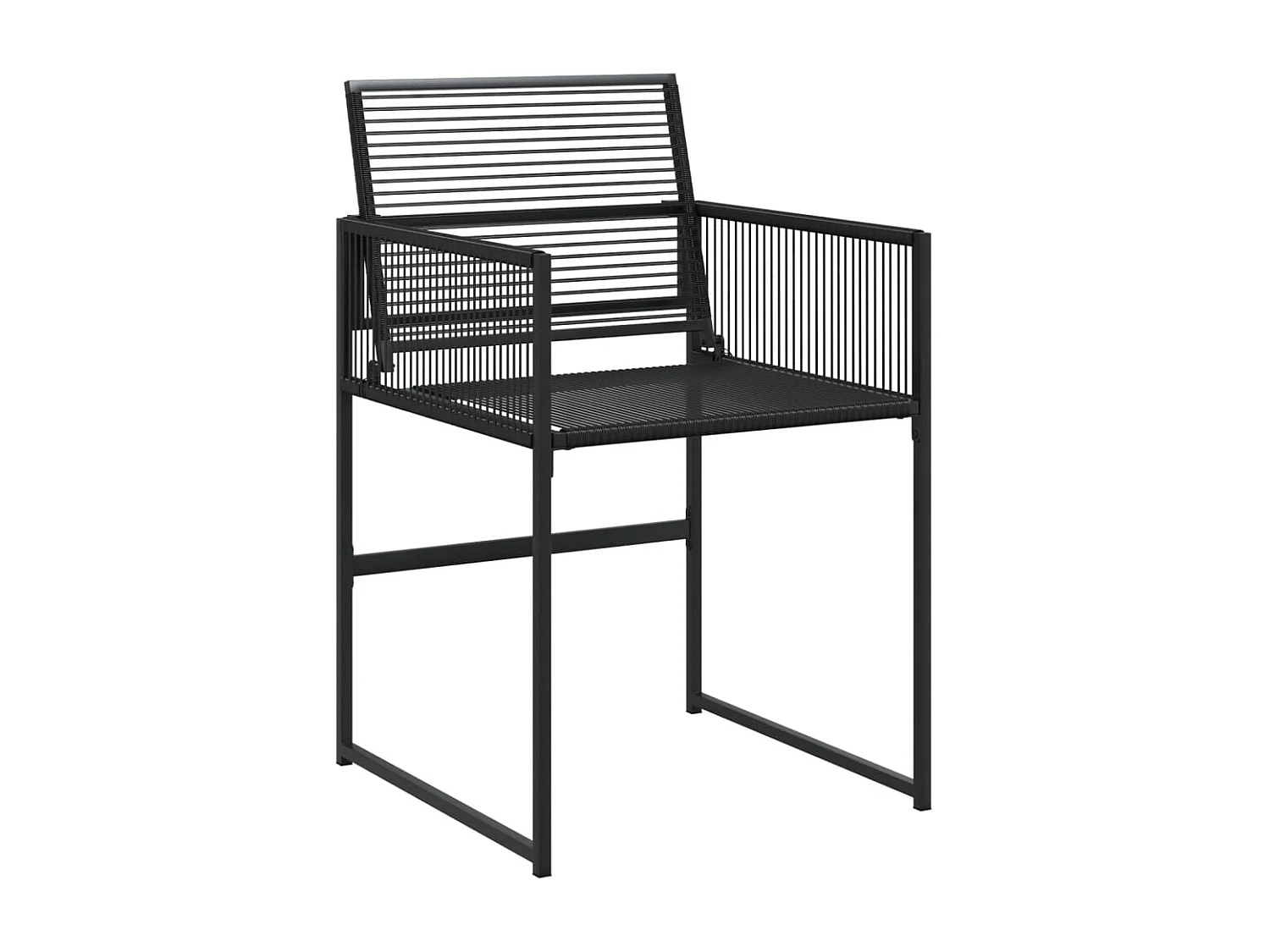 Chaises de jardin lot de 4 noir résine tressée