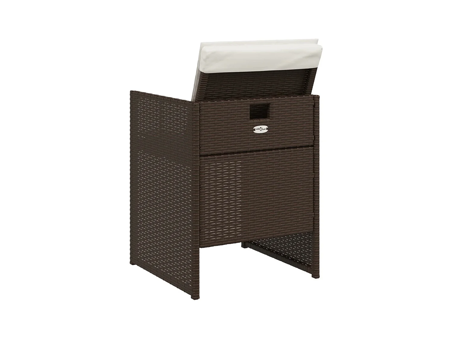 Tuinstoelen met kussens, set van 4, bruin, gevlochten hars