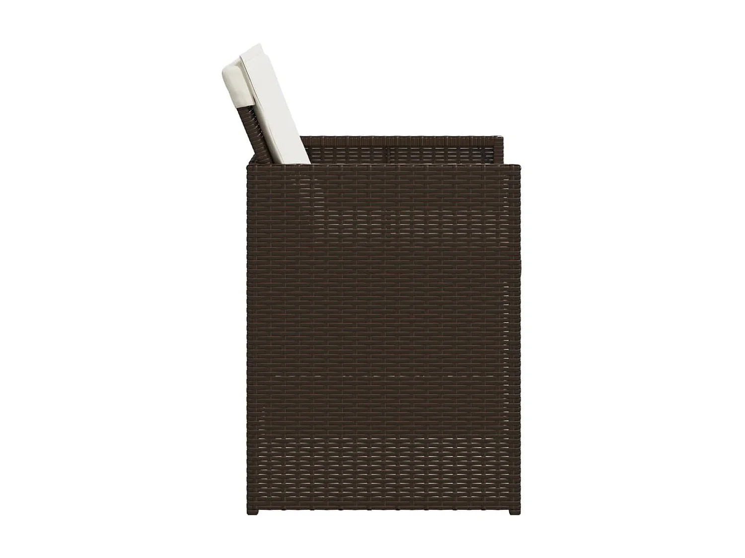 Chaises de jardin avec coussins lot de 4 marron résine tressée