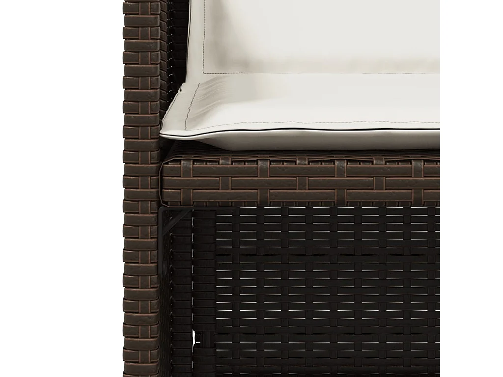 Chaises de jardin avec coussins lot de 4 marron résine tressée