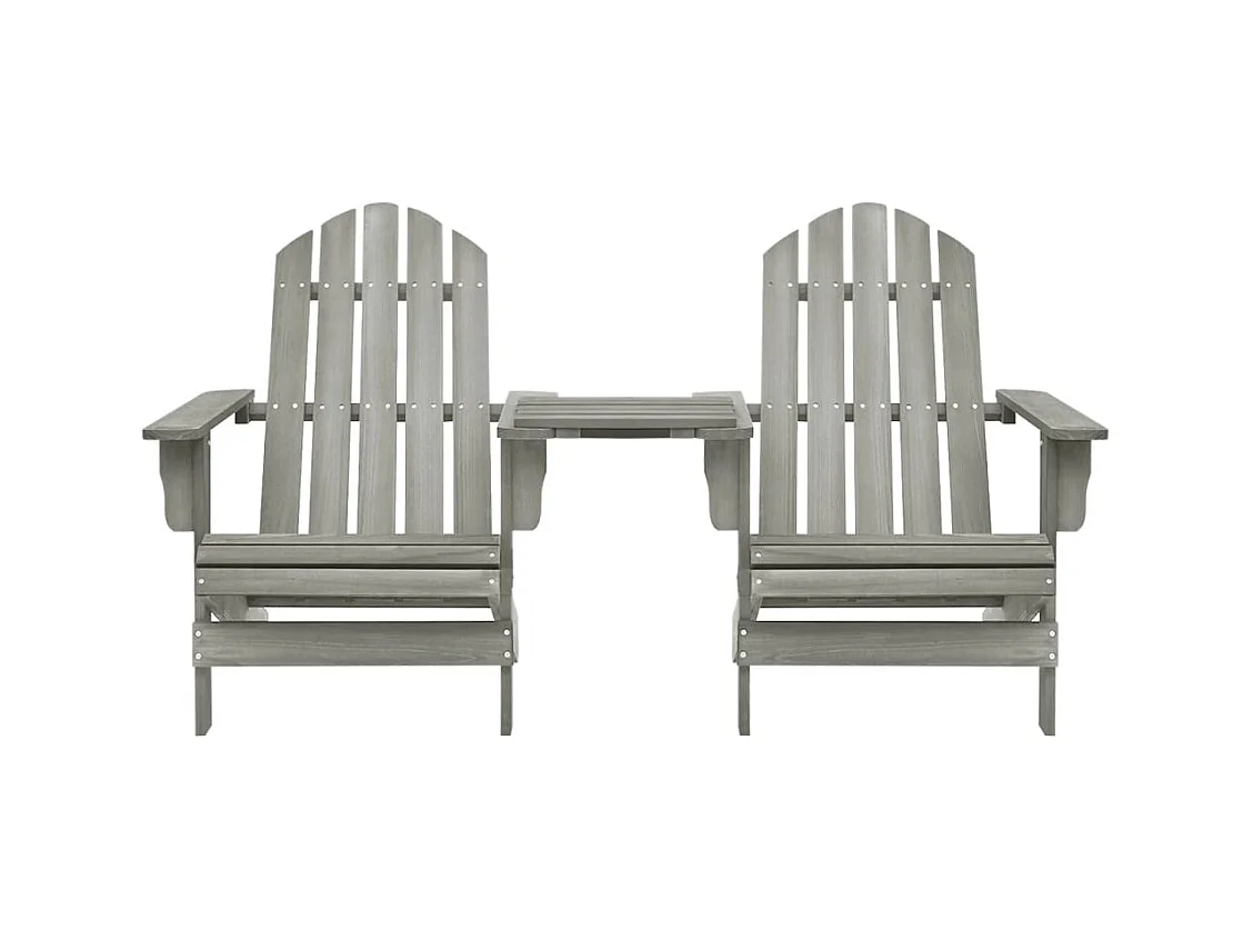 Adirondack tuinstoelen met tafel in grijs dennenhout