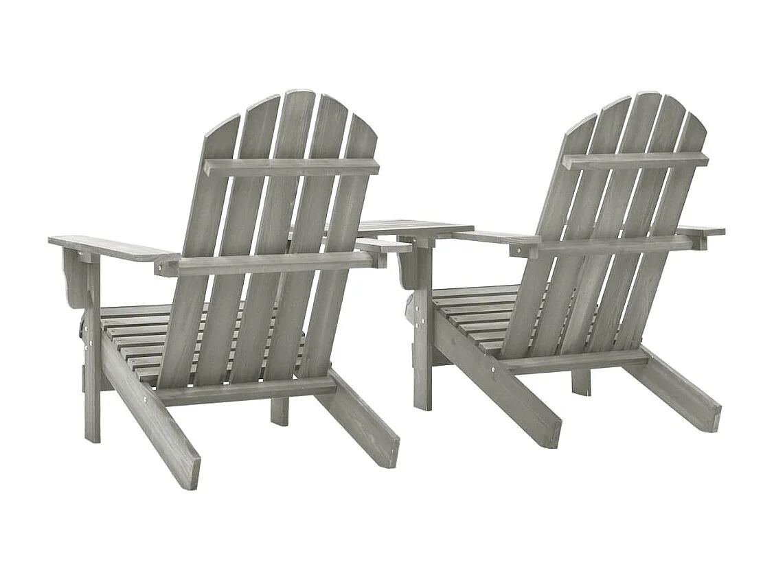 Chaises de jardin Adirondack avec table bois de sapin gris