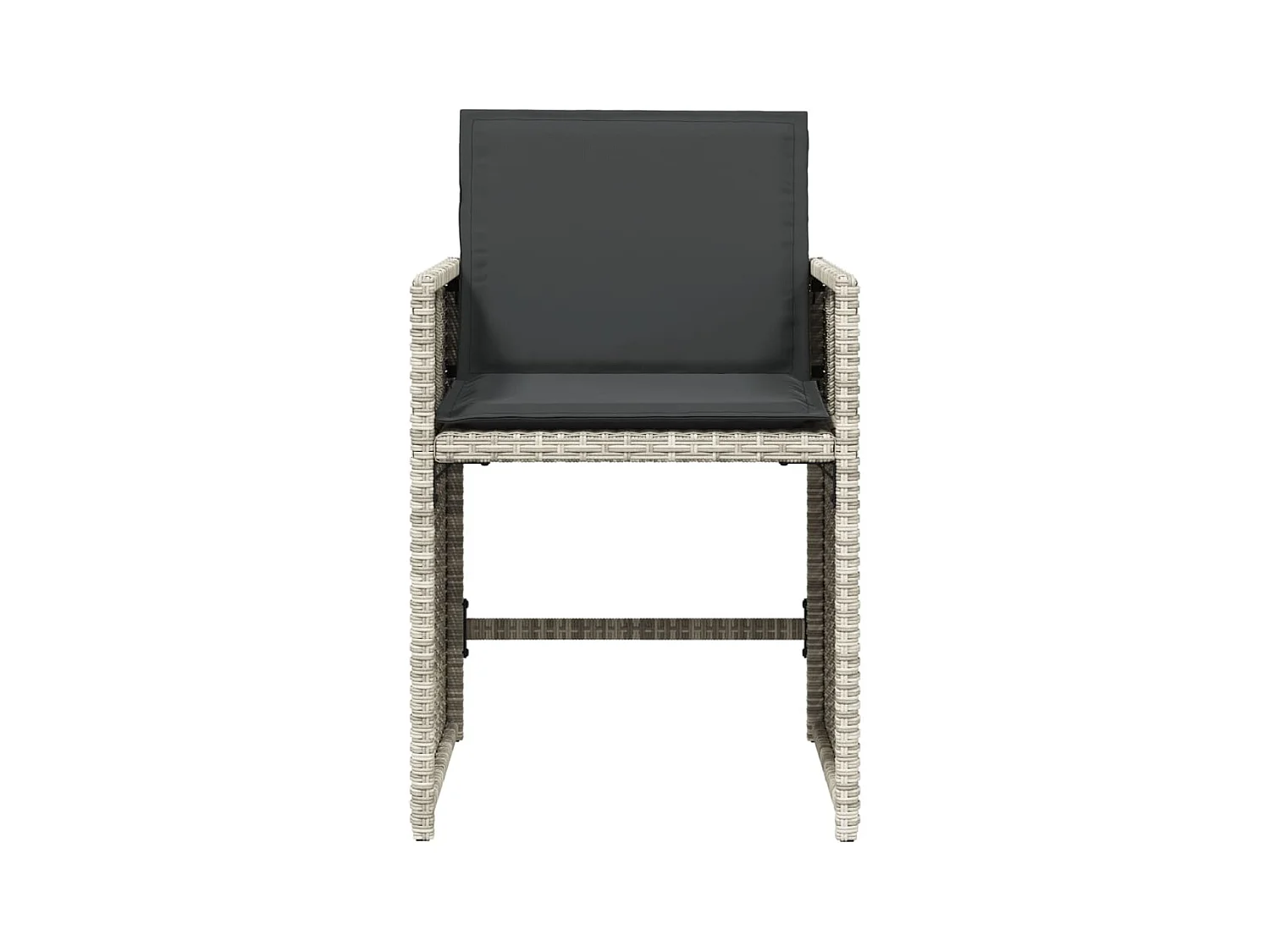 Chaises de jardin avec coussins lot de 4 gris clair poly rotin