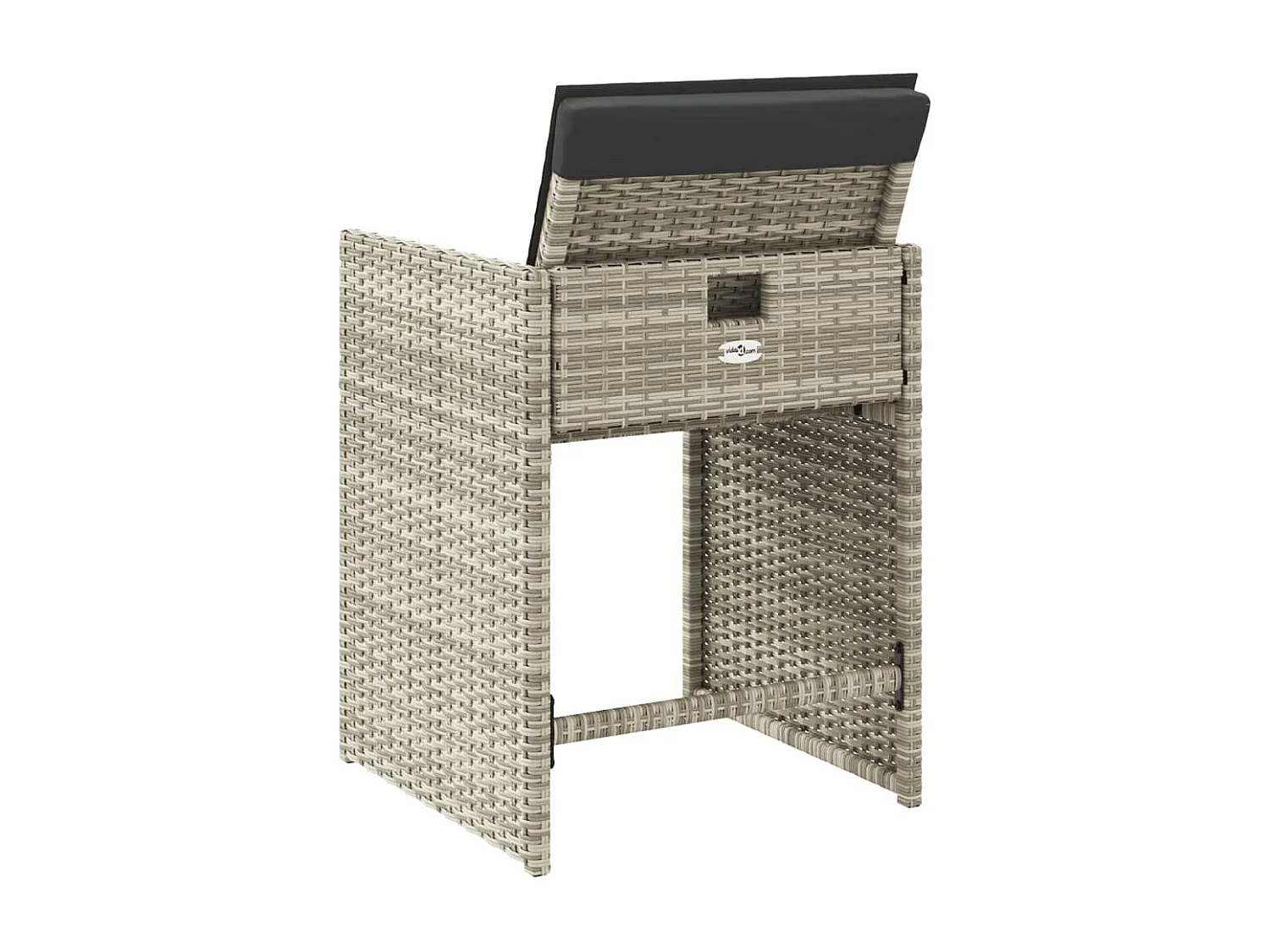 Chaises de jardin avec coussins lot de 4 gris clair poly rotin