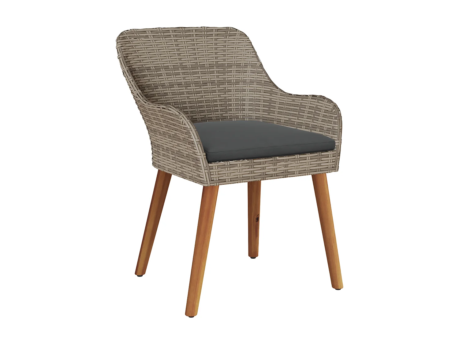 -chaises de jardin avec coussins 2 pcs Noir Poly Rattan