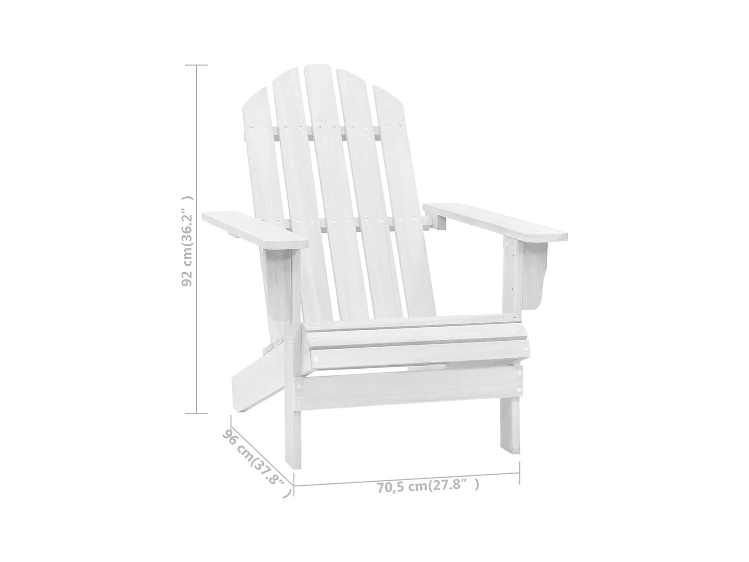 Silla de jardín de madera blanca